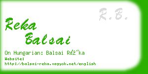 reka balsai business card